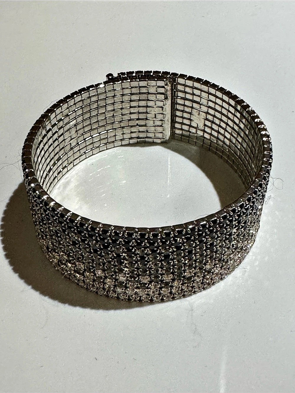 Wide Ombré Rhinestone Wrap Bracelet
